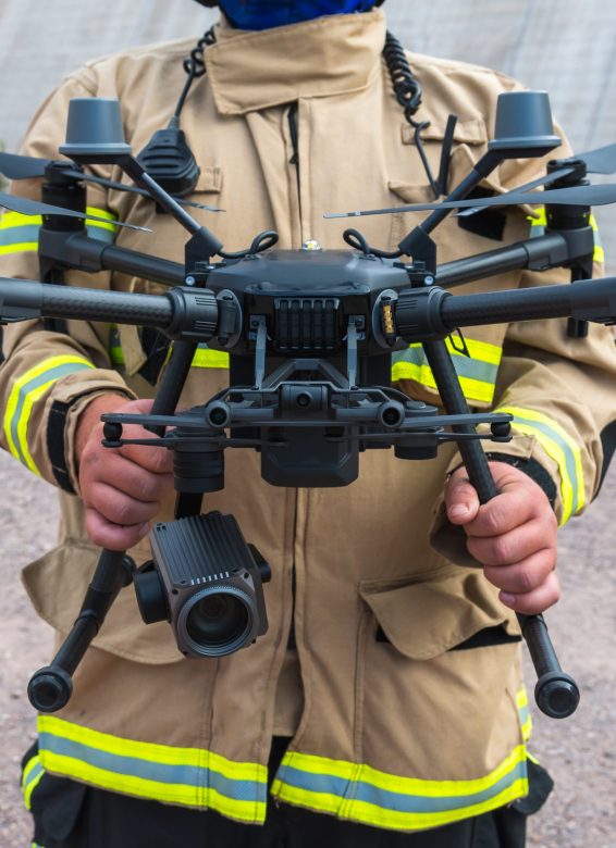 Firefighter,Operating,Drone,In,Search,And,Rescue